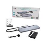 i-tec USB-C Metal Ergonomic 3x 4K Display Docking Station, PD100W + i-tec Universal Charger 100W