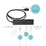i-tec USB-C Metal HUB 2x USB 3.0 + 2x USB-C, 85cm kabel