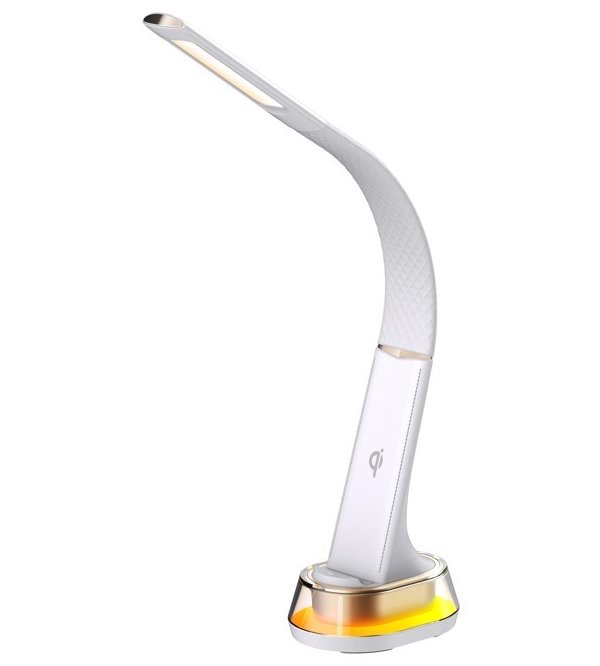 IMMAX LED stolová lampa CORELLA biela + zlaté prvky