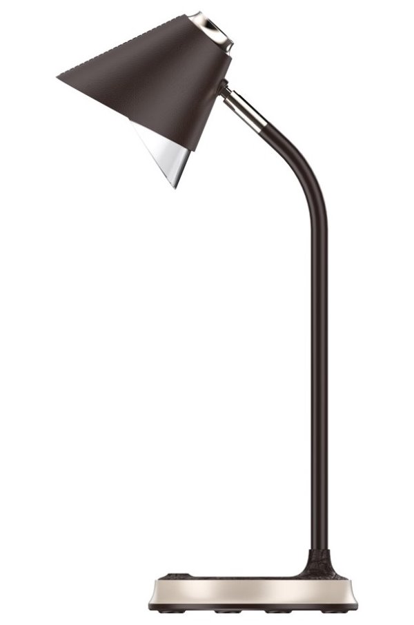 IMMAX LED stolová lampa FINCH hnedá + zlaté prvky