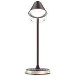 IMMAX LED stolová lampa FINCH hnedá + zlaté prvky