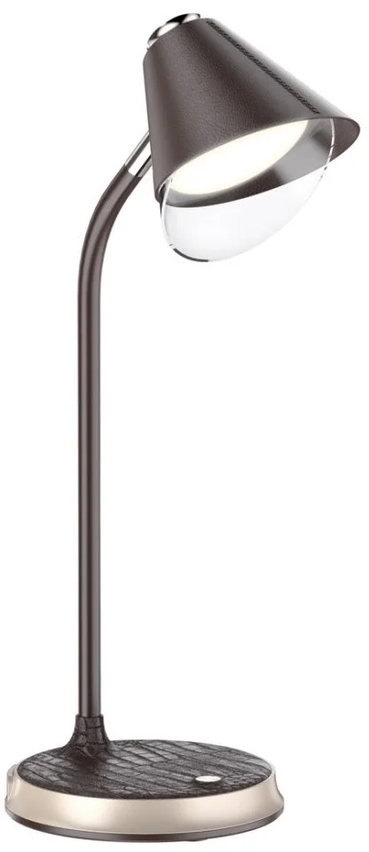 IMMAX LED stolová lampa FINCH hnedá + zlaté prvky