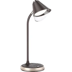 IMMAX LED stolová lampa FINCH hnedá + zlaté prvky