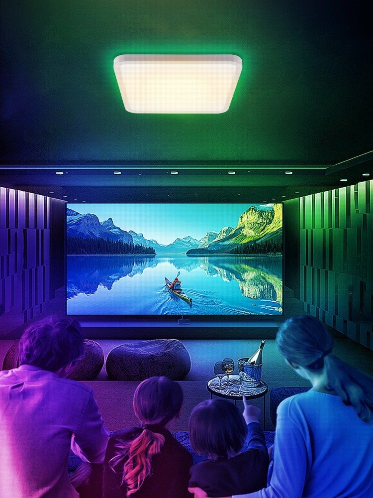 IMMAX NEO LITE TUDO SMART stropné svietidlo s RGB podsvietením 40x40cm, 50W Wi-Fi biela, TUYA