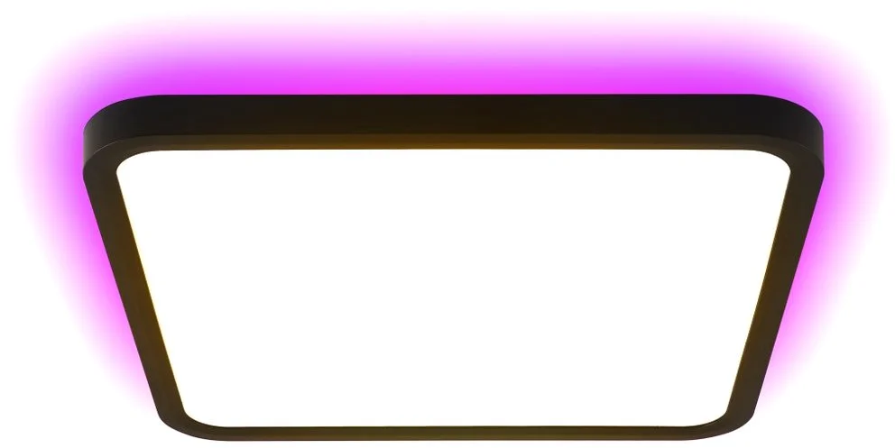 IMMAX NEO LITE TUDO SMART stropní svítidlo s RGB podsvícením 40x40cm, 50W Wi-Fi černá, TUYA