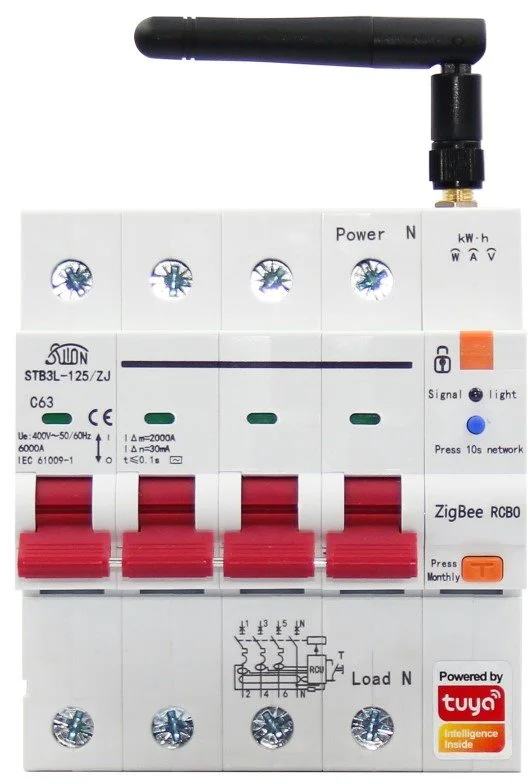 IMMAX NEO Smart jistič 3P+N 10-63A s proudovým chráničem, měření spotřeby, Zigbee 3.0