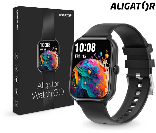 Inteligentné hodinky ALIGATOR Watch GO, čierne