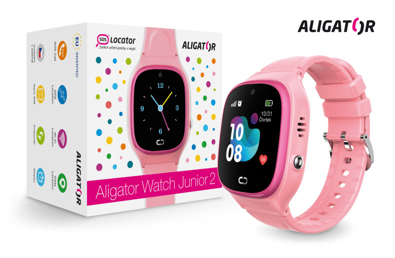 Inteligentné hodinky Aligator Watch Junior 2, ružové