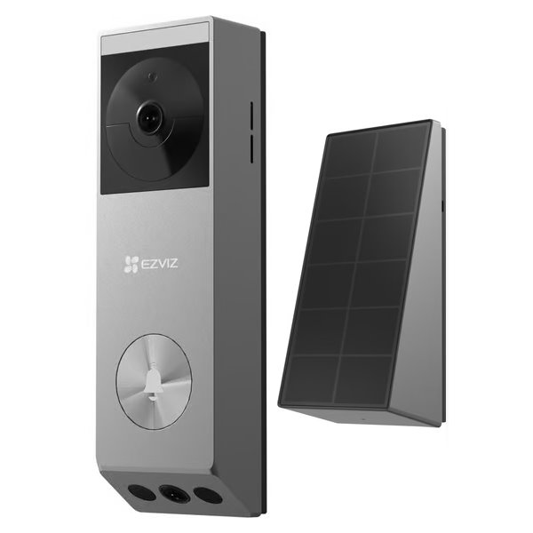 Inteligentný zvonček EZVIZ s dvoma kamerami EP3X Pro/ Wi-Fi/ videotelefón/ rozlíšenie 2048x1296/ IP65/ strieborná