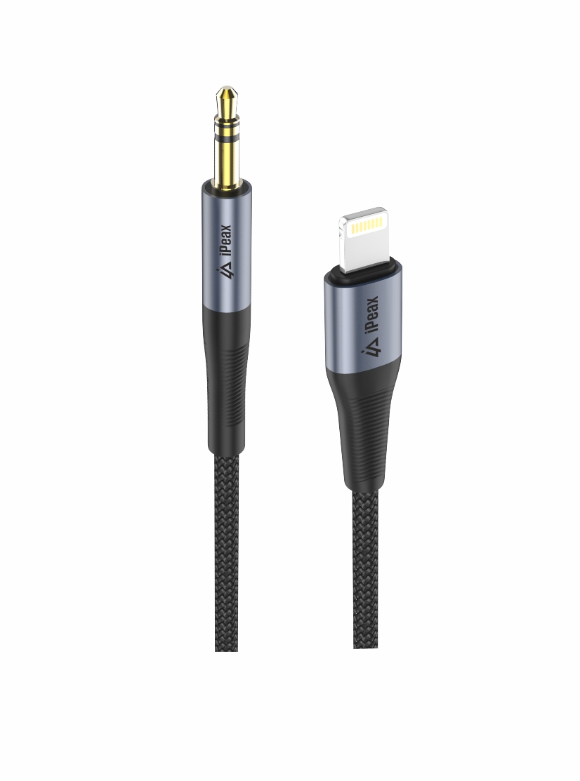 iPEAX adaptér Lightning / 3,5 mm jack 1,5 m, černý