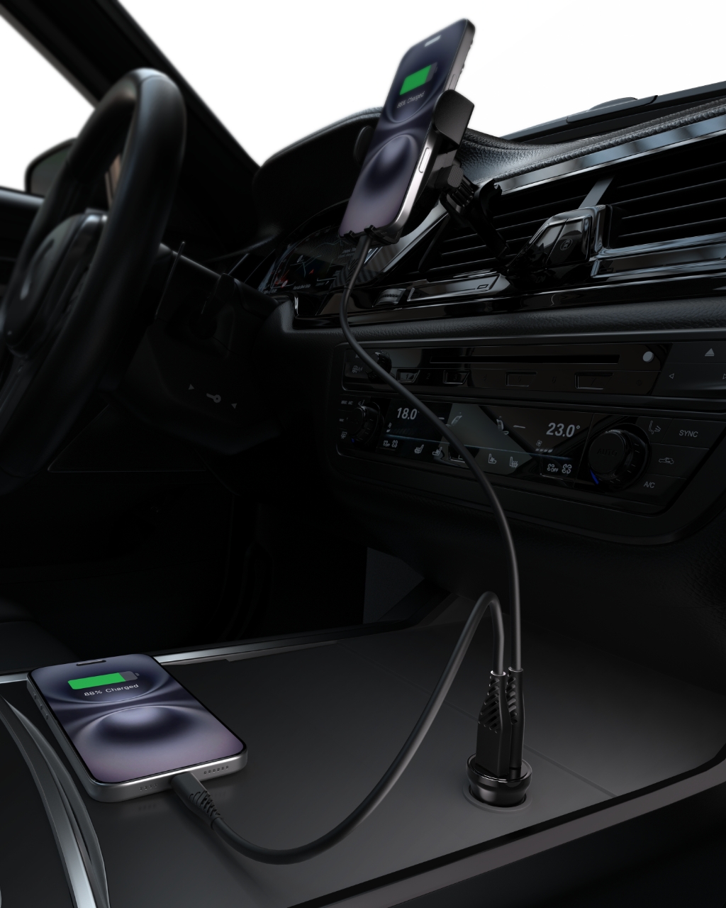 iPEAX autonabíječka CL-04, PD, 30 W, USB-C + USB-A, černá