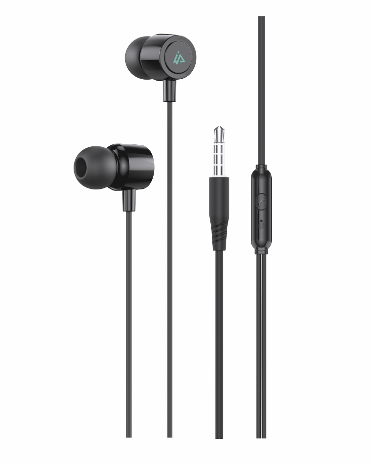 iPEAX drátová sluchátka 3,5 mm jack, černá