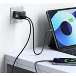 iPEAX GaN sieťová nabíjačka 20 W (USB-C + USB-A), čierna