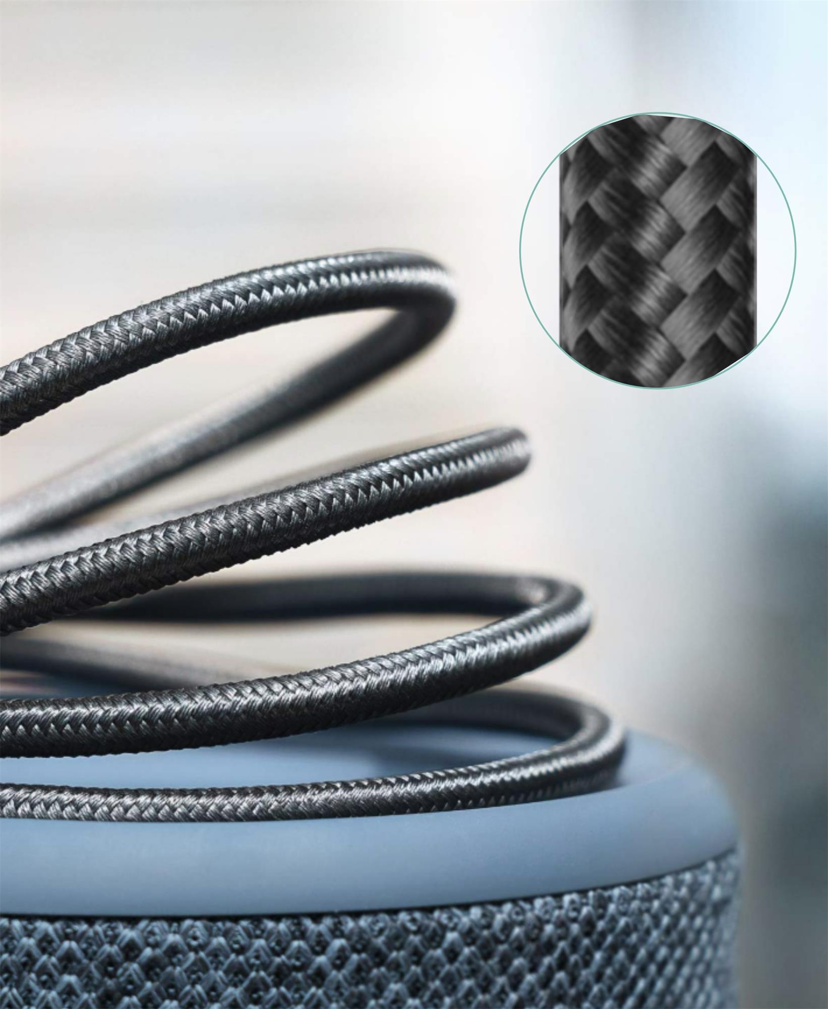 iPEAX textilní kabel USB-A / Lightning 1 m, USB 2.0, černý