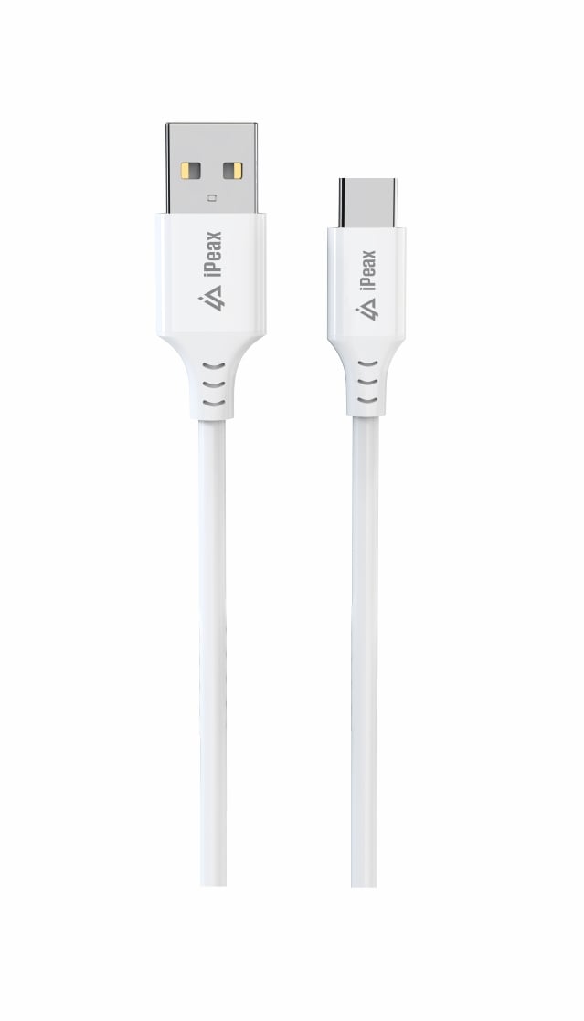 iPEAX TPU kábel USB-A / USB-C 1,5 m, USB 2.0, biely