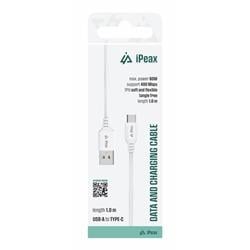 iPEAX TPU kabel USB-A / USB-C 1 m, USB 2.0, bílý