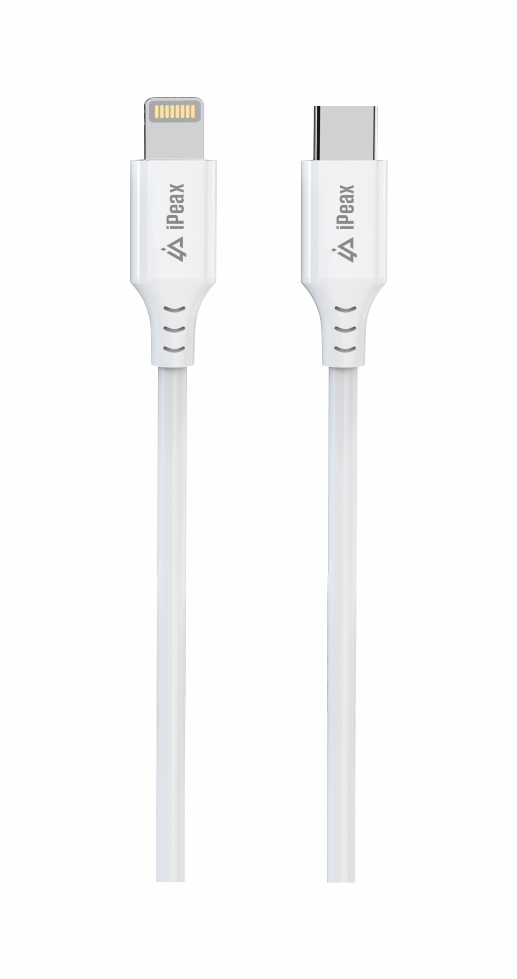 iPEAX TPU kabel USB-C / Lightning 1 m, USB 2.0, bílý
