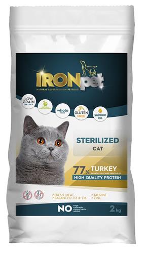 IRONpet Cat Sterilized Turkey (Krůta) 2 kg granule pro kastrované kočky
