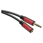 JACK kábel 3,5 mm stereo, vidlica - 3,5 mm zásuvka 5 m