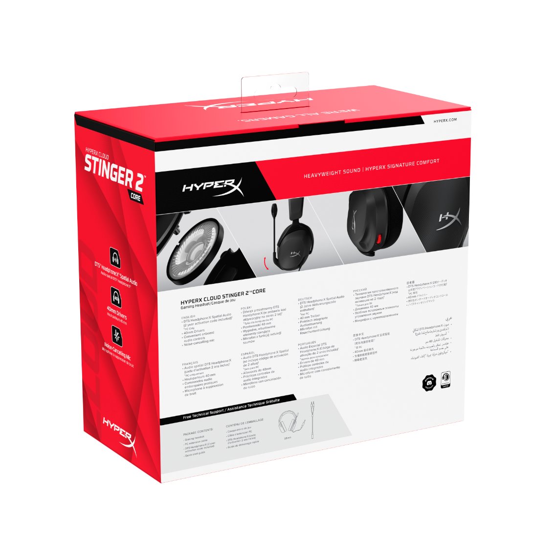 HyperX Cloud Stinger 2 Core/Stereo/Jack/Drát/Černá
