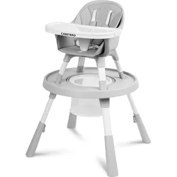 Jedálenská stolička Caretero 3v1 Velmo sivá