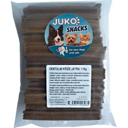 JUKO Snacks Dentální kříž Játra 1 kg (cca 42 - 51 ks)