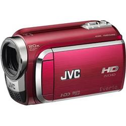 JVC kamera GZ HD300R, HDD/SD, 60GB HDD, 20x zoom, červená, Full HD, CZ menu