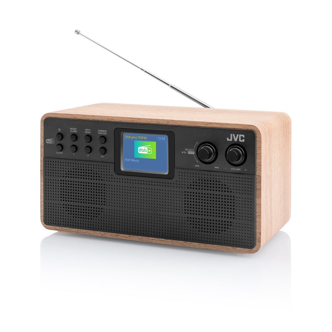 JVC RA-E731B-DAB, čierna/drevo