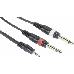 Kabel 1x stereo jack (M) 3,5 mm / 2x mono jack (M) 6,3 mm, 3m 301922