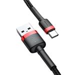 Kábel Baseus Cafule USB-C 3A 1m (červeno-čierny)