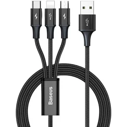Kábel Baseus Rapid Series 3v1, USB/Micro USB, Lightning, USB-C, 1,2 m, čierny