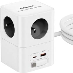 Kábel Cubenest PowerCube Extended USB PD 65 W USB-C, A+C, 1,5 m, sivý