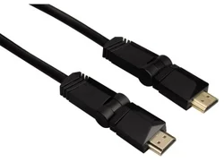 Kábel HDMI Hama HDMI vidlica-vidlica, otočné vidlice (2 osi), pozlátený, 1.5 m 122110