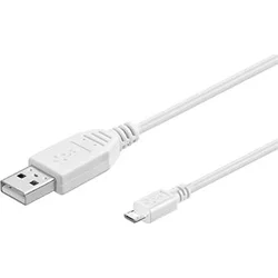 Kabel micro USB 2.0, A-B 20cm, bílá