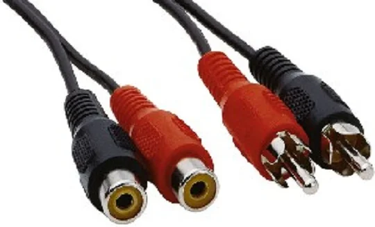 Kábel PremiumCord 2x Cinch-2x Cinch, M/F 2m
