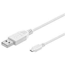 Kábel PremiumCord microUSB 2.0, A-B 5 m, biely