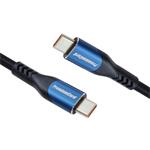 Kábel PremiumCord USB-C ( USB 3.2 GEN 2x2, 5A, 100W, 20Gbit/s ) 3 m, bavlnený oplet