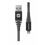 Kábel Swissten Aramid USB / Lightning 1,5 m, antracit