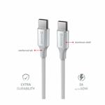 Kábel Swissten Textile II USB-C / USB-C 1,5 m, biely