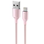 Kábel Swissten Textile II USB / Lightning 1,5 m, ružový
