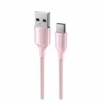 Kábel Swissten Textile II USB / USB-C 1,5 m, ružový