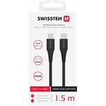 Kábel Swissten TPE USB-C / USB-C 100 W, čierny