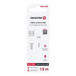 Kábel Swissten USB / Micro USB 1,5 m, biely