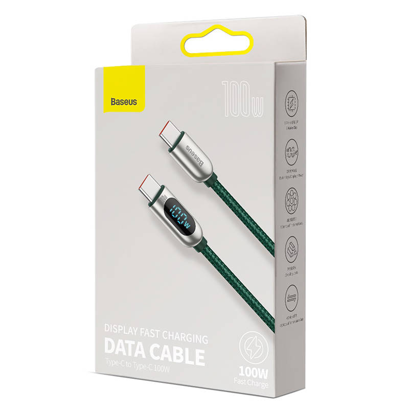 Kabel USB-C k displeji USB-C Baseus, 100 W, 2 m (zelený)