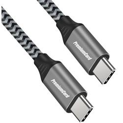 Kabel USB-C M/M, 100W 20V/5A 480MB/s bavlněný oplet, 1,5m