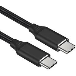Kábel USB-C M/M, 240 W 480 Mb/s, čierny bavlnený oplet, 1,5 m