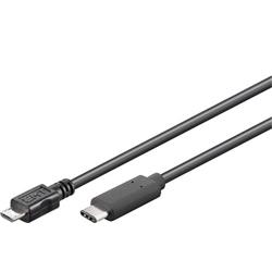 Kabel USB-C/male - USB 2.0 microUSB/male, černý, 0,6m