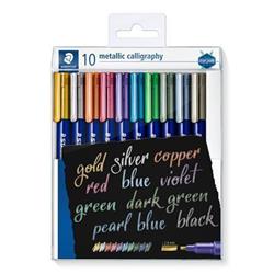 Kaligrafické fixky STAEDTLER "Design Journey Metallic Calligraphy", 10 farieb, 2,8 mm 8325 TB10