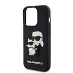 Karl Lagerfeld 3D gumový zadný kryt Karl and Choupette pre iPhone 13 Pro Black