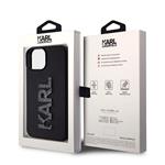 Karl Lagerfeld 3D gumový zadný kryt s trblietavým logom Karl pre iPhone 15 Black